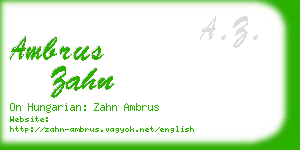 ambrus zahn business card